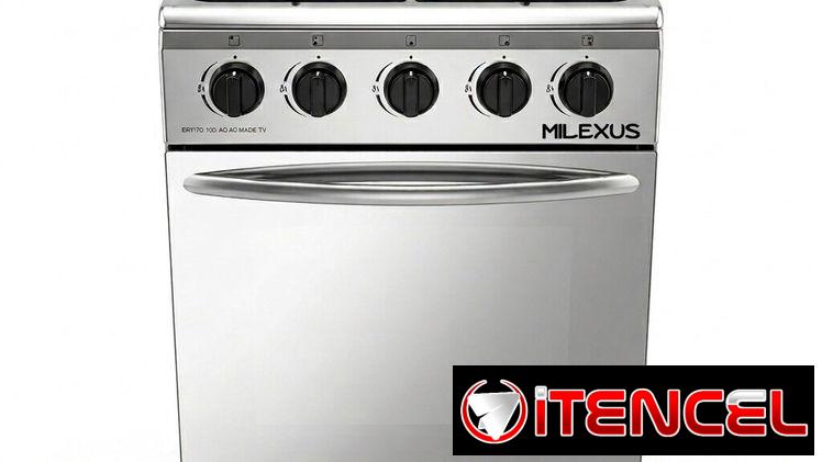 *COCINA CON HORNO DE GAS CON 4 QUEMADORES Y 20″ PLATEADA*