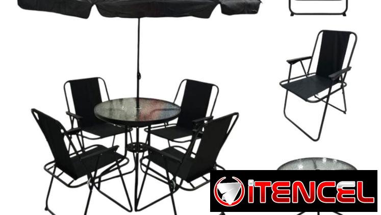 Juego de terraza con 4. Y sombrilla 190