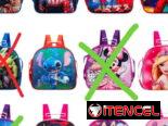 Mochilita merendero para circulo o prescolar Stitch, Sonic, spiderman, Barbie, labubu