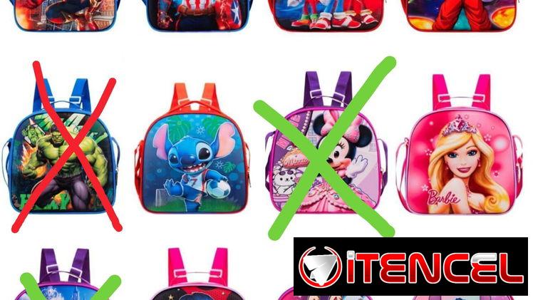 Mochilita merendero para circulo o prescolar Stitch, Sonic, spiderman, Barbie, labubu