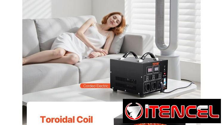 TRANSFORMADOR CONVERTIDOR DE VOLTAJE VEVOR 3000VA 110V 220V STEP UP DOWN AUTOMÁTICO NEGRO