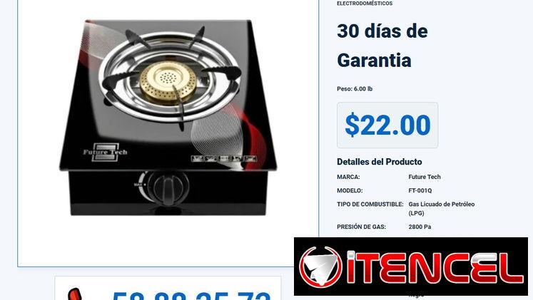 COCINA DE GAS DE VITROCERÁMICA 1 QUEMADOR VPT-0398