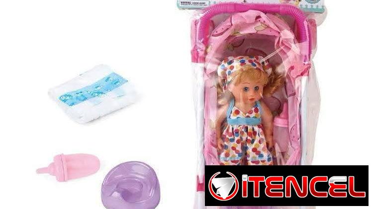 Muñeca con coche+ accesorios