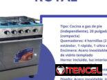 Cocina de gas con horno 20″ Royal