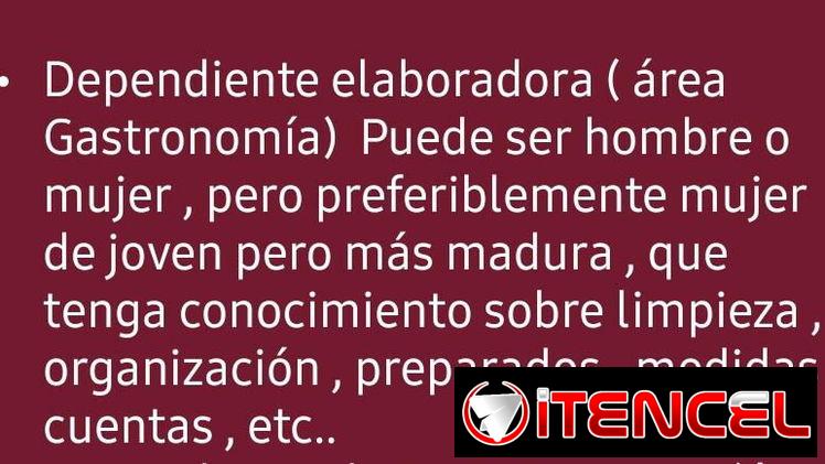 Se busca personal de trabajo