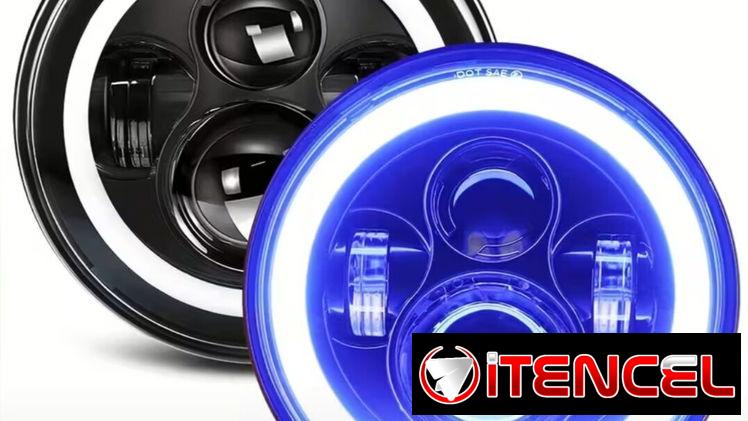 Pantallas led 7 pulgadas para auto ojo de ángel. Focos delanteros. Faros delanteros. Luces led blancas.