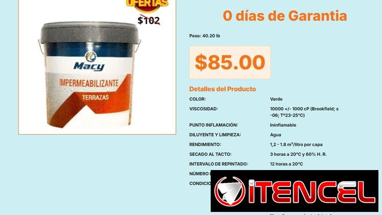 Pintura Macy 15L Impermeable para Terrazas VPT#-0533