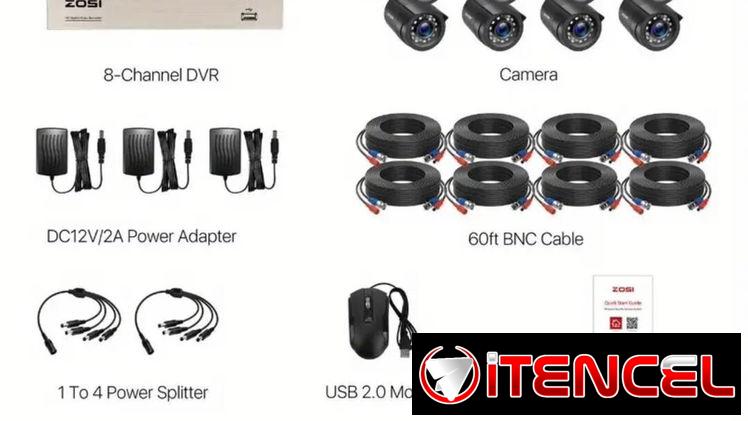 Cámaras de Seguridad, Sistema de vigilancia Zosi de 8 cámaras,Kit Seguridad Cámaras Vigilancia