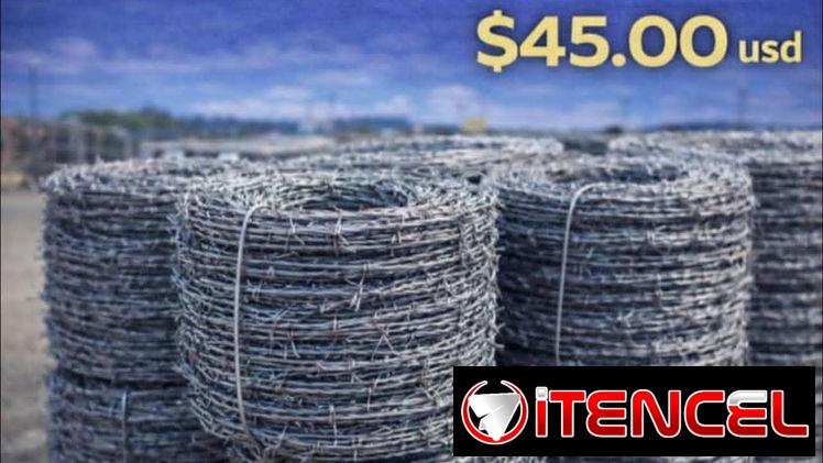 ALAMBRES CON PUAS 400 metros/rollo en bolsas de tejido plástico 45 USD