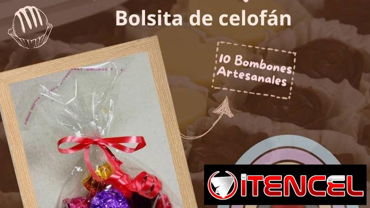 Bolsa de celofan con bombones empapelados 🌈
