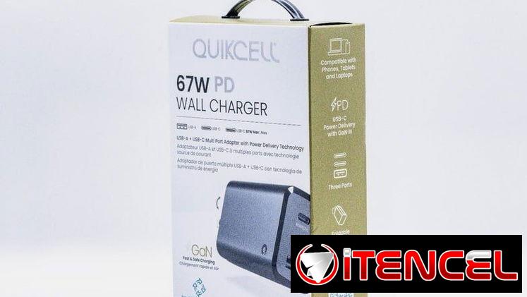 Cargador de Pared Quikcell 67W PD GaN (Multi-Puerto)