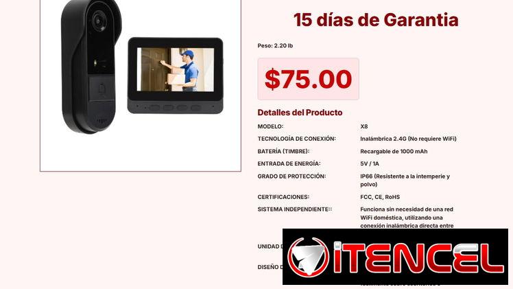 TIMBRE INTELIGENTE CON PANTALLA VPT#-0331