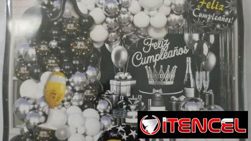 Decoración con globos. Temática y colores variados