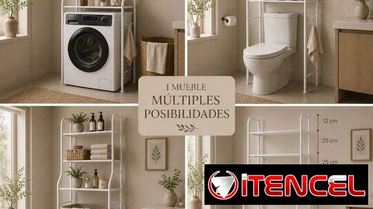 🚻 Estante Organizador de baño  💰 $23 USD  🧺 Diseño práctico y elegante, ideal para aprovechar el espacio del baño.