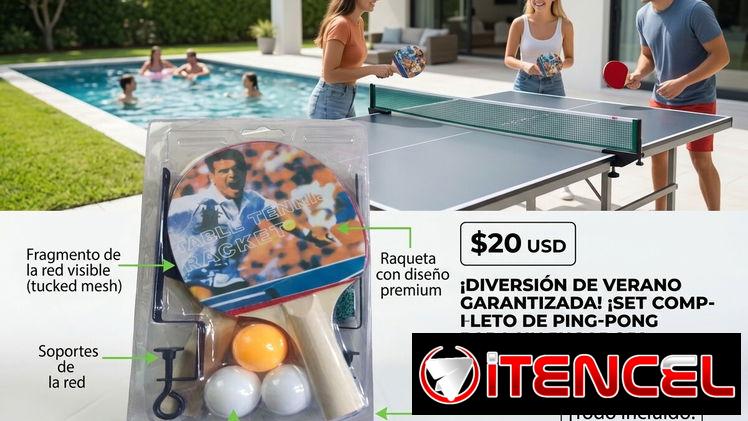 Juegos de raquetas y pelotas de ping pong con net incluida y soporte