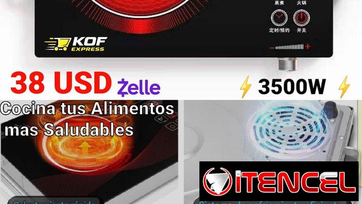 🔥 ¡Cocina Eléctrica de Infrarrojo 3500W con Superficie de Cristal! – Solo 38 USD