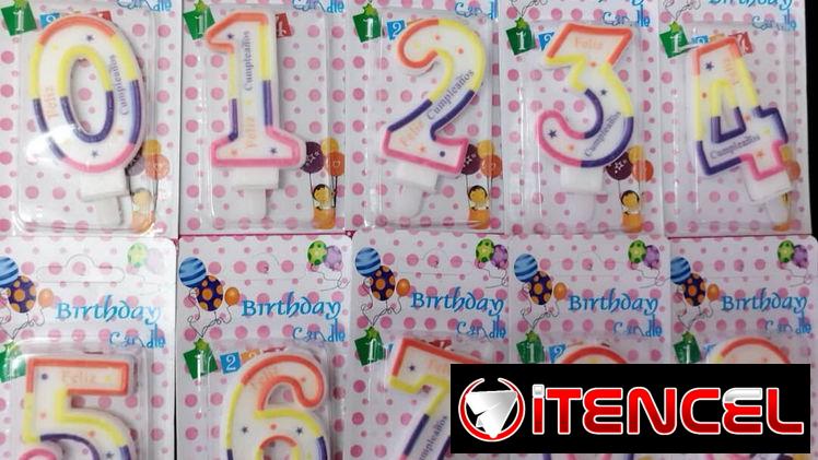 Velas de número y otros articulos para cumpleaños