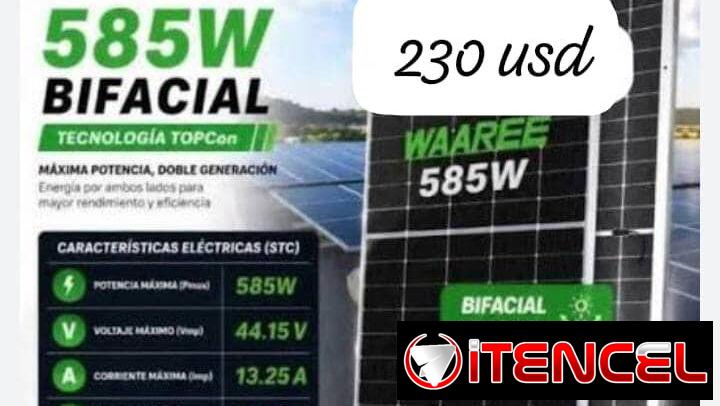 Paneles solares 585w bifacial