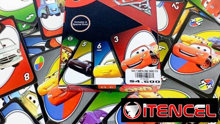 JUEGO CARTAS UNO CLÁSICA TEMÁTICA RAYO MACQUEEN (Contiene 108 cartas)
