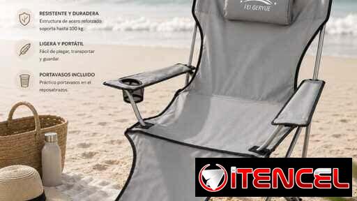 Artículos para el hogar y esta  Silla Plegable Reclinable para Playa y Camping con Reposapiés 💰 37 USD. 📞56249037
