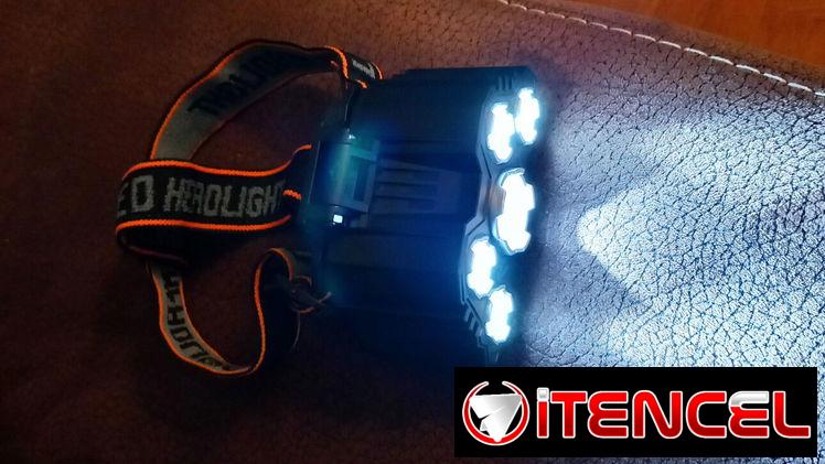 LINTERNA DE CABEZA RECARGABLE DE 5 LED CON BATERÍA DE LITIO (NUEVAS EN CAJA)