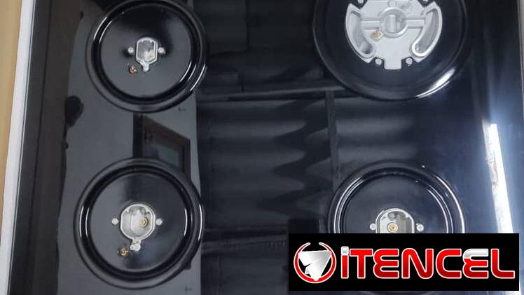 Cocina a gas para empotrar de cristal templado, 4 quemadores