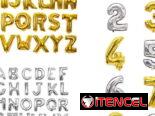 Globos de números y letras diferentes pulgadas