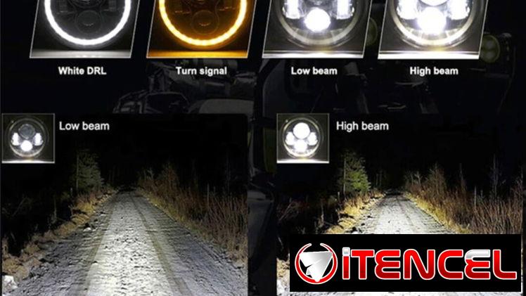 Pantallas led 7 pulgadas para auto ojo de ángel. Focos delanteros. Faros delanteros. Luces led blancas.