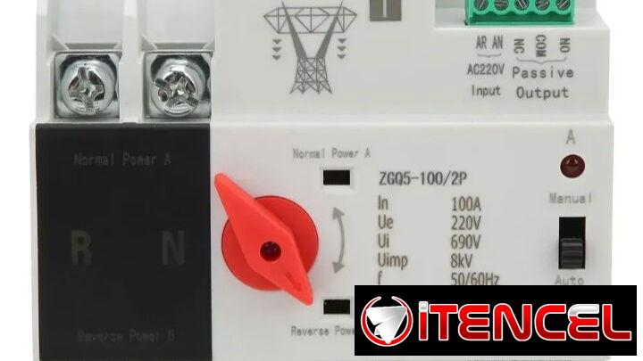 Interruptor de transferencia automática, 100A 110V 2Polos. Ideal para ecoflow e inversor híbrido 110V