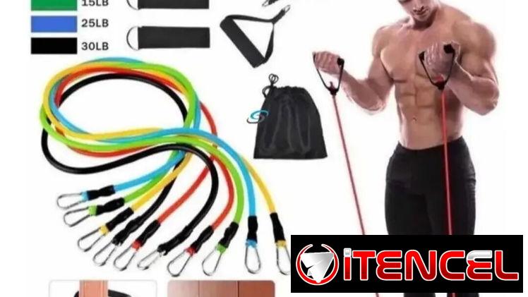 Set de ligas elástico de resistencia hasta 100lbs