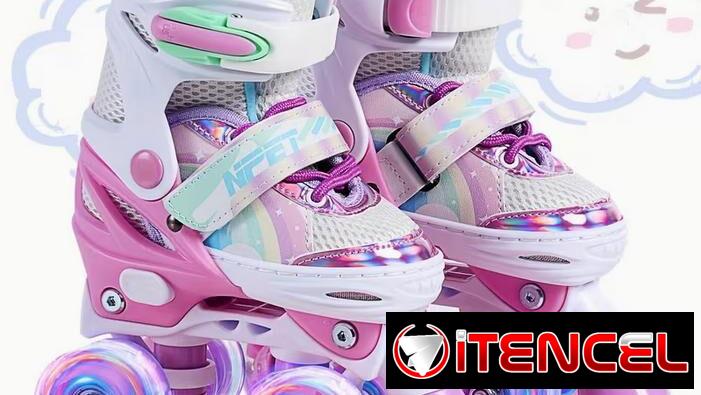 Patines Infantiles 4 Ruedas – Ajustables y Seguros  Talla M 19.8cm – 22.4cm