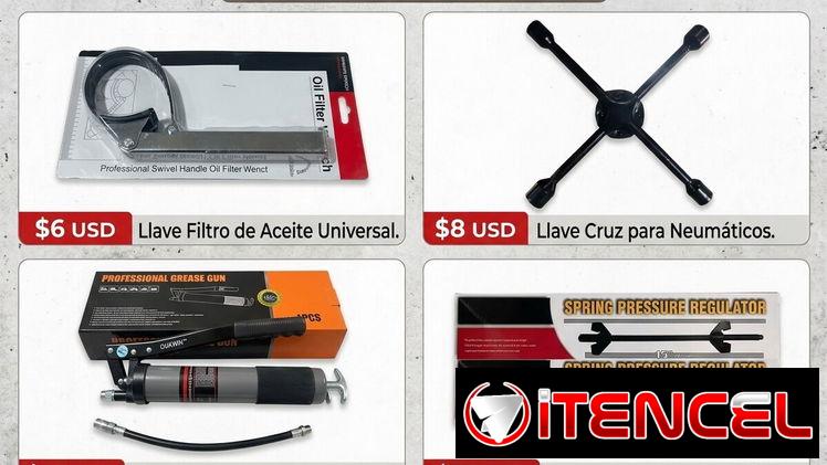 Herramientas llave de cruz , filtro, compresores, pistola engrasadora y mucho más