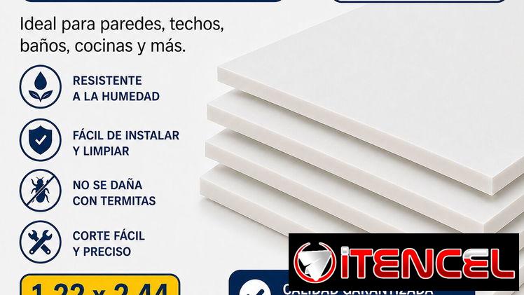 Pvc blanco 1.22 x 2.44 6mm, acrilico espejo(1.22 x 2.44)