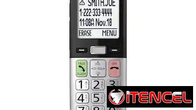 Panasonic – Teléfono inalámbrico fácil de usar con linterna y marcación rápida – Serie KX-TGU4