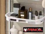Organizador multifuncional de plástico con metal en blanco hueso