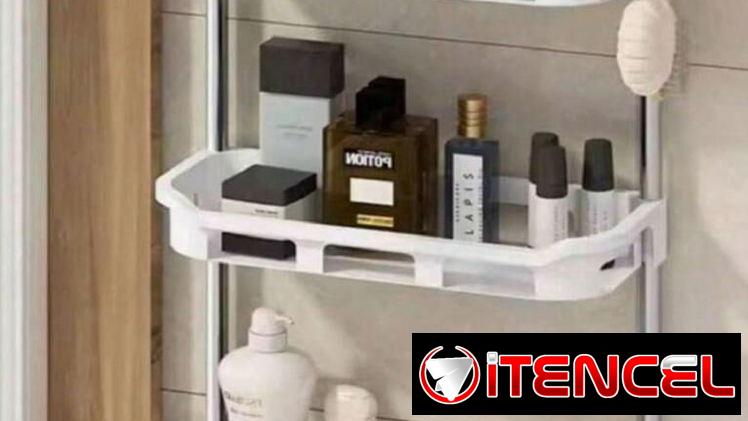 Organizador multifuncional de plástico con metal en blanco hueso