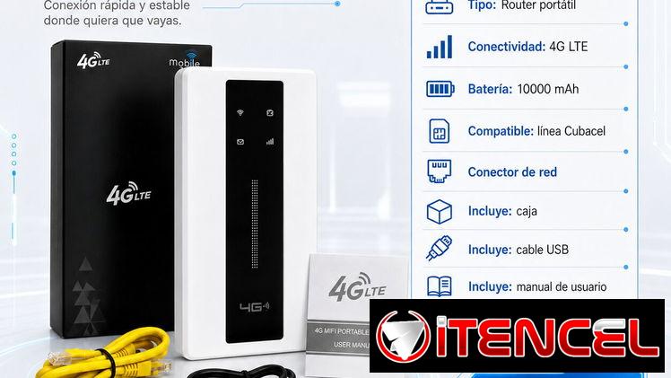 📶 Router portátil 4G LTE 📶 10 000mAh Baretia, Puerto de RED , Precio 60$