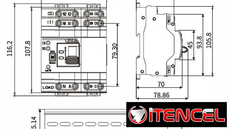 ATS Trasnfer automático de potencia ininterrumpida 63A 110/220V 2Polos y 4Polos Marca:GEYA