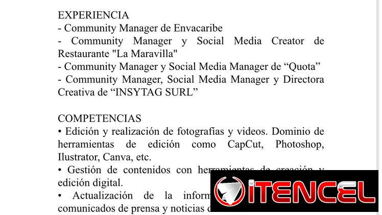 Community Manager, Fotógrafa, Editora, Diseñadora, Periodista