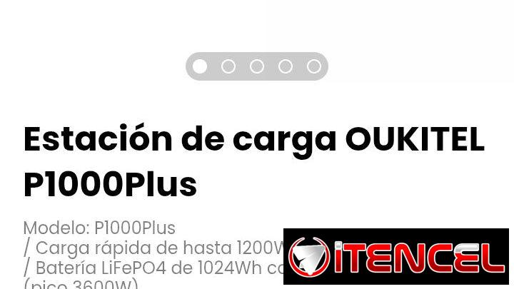 Estación de carga OUKITEL P1000Plus. Entrada solar de hasta 500W (MPPT)