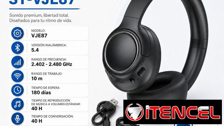 🎧🔥 AUDÍFONOS ESTILO CASCO SY-VJE87 🔥🎧  Disfruta tu música, llamadas y videos con comodidad y excelente sonido.  ✅ Ve