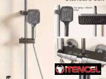 Duchas cuatro tiro de acero inoxidable termostatico con indicador de temperatura digitl y luces Led