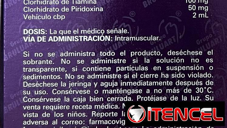 Complejo B inyectable Tribedoce cada ampoyeta trae 10.000