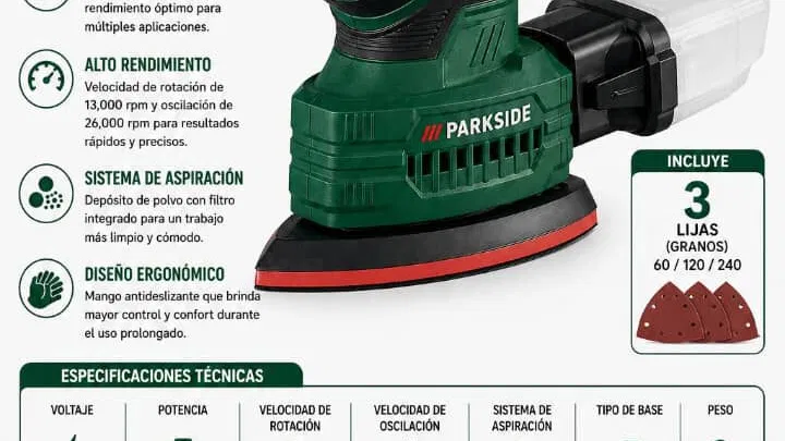 Lijadora Marca Parkside profesional 160w 220v