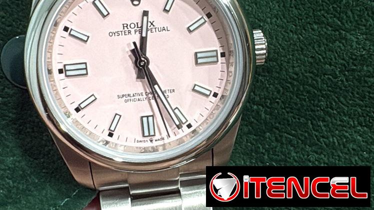 Rolex Oyster Perpetual ( copia excelente calidad) esfera rosa acero inoxidable 36mm