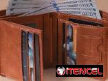 Billetera en cuero genuino/ampli capacidad