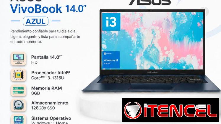 Laptop ASUS VivoBook 14.0” Intel Core i3-1315U 8GB RAM 128GB SSD Almacenamiento (Modelo: X1404V) – / ElectroMarket