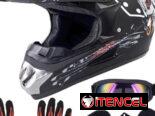Oumurs DOT Casco de Moto ATV Unisex Adulto Negro