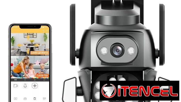 Doble camara de seguridad con alarma e inteligencia artificial