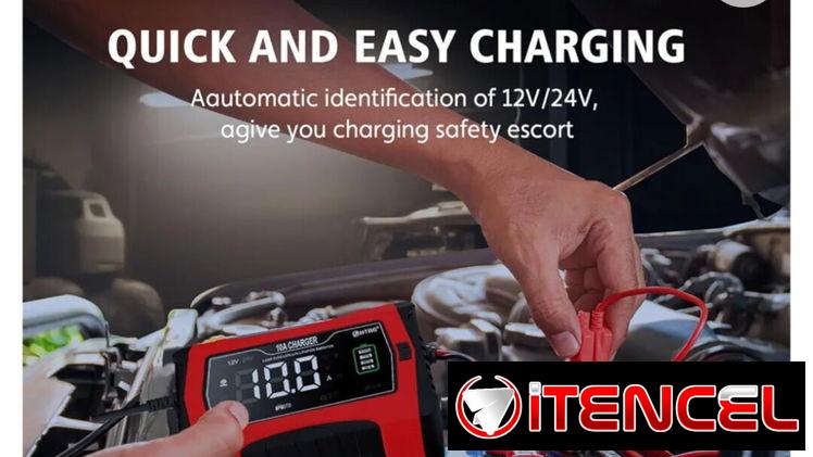 Cargador de bateria inteligente 12v y 24v de 10 amp para todo tipo de bateria